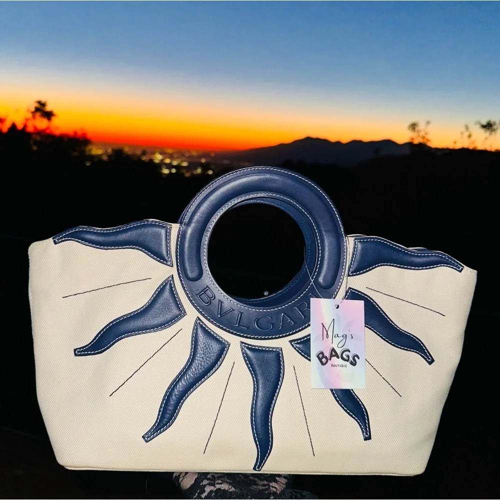 Bulgari: Sun Greek Summer Leather Tote